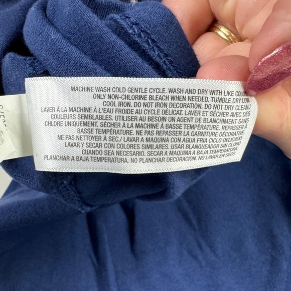 Old Navy 2 Tank Tops Red Ribbed "Need Coffee" and Navy Blue Tank Women's Medium - Picture 12 of 12